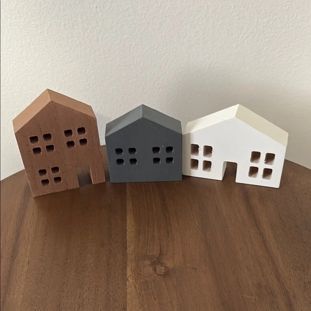 Charming Trio of Miniature House Decor - Brown, Gray, and White